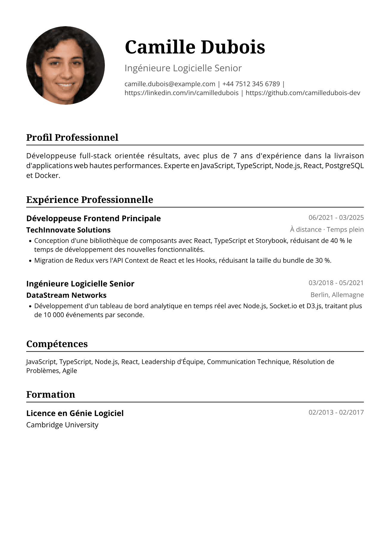 Resume preview