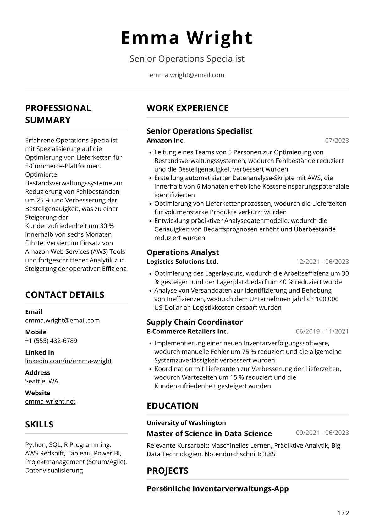 Senior Operations Specialist