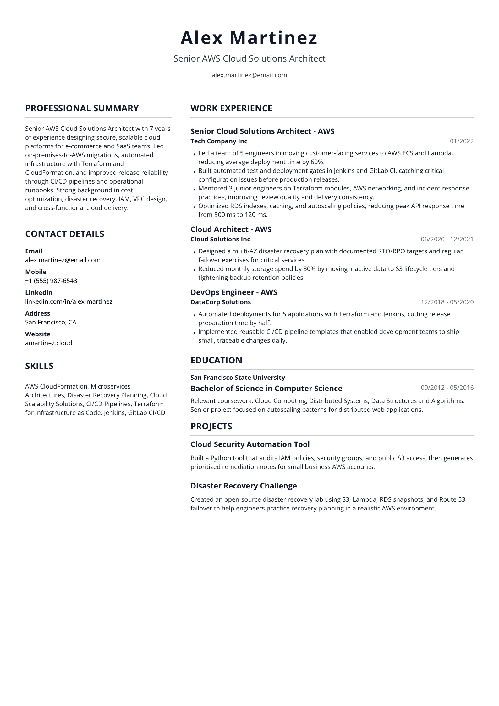 AWS Cloud Solutions Architect