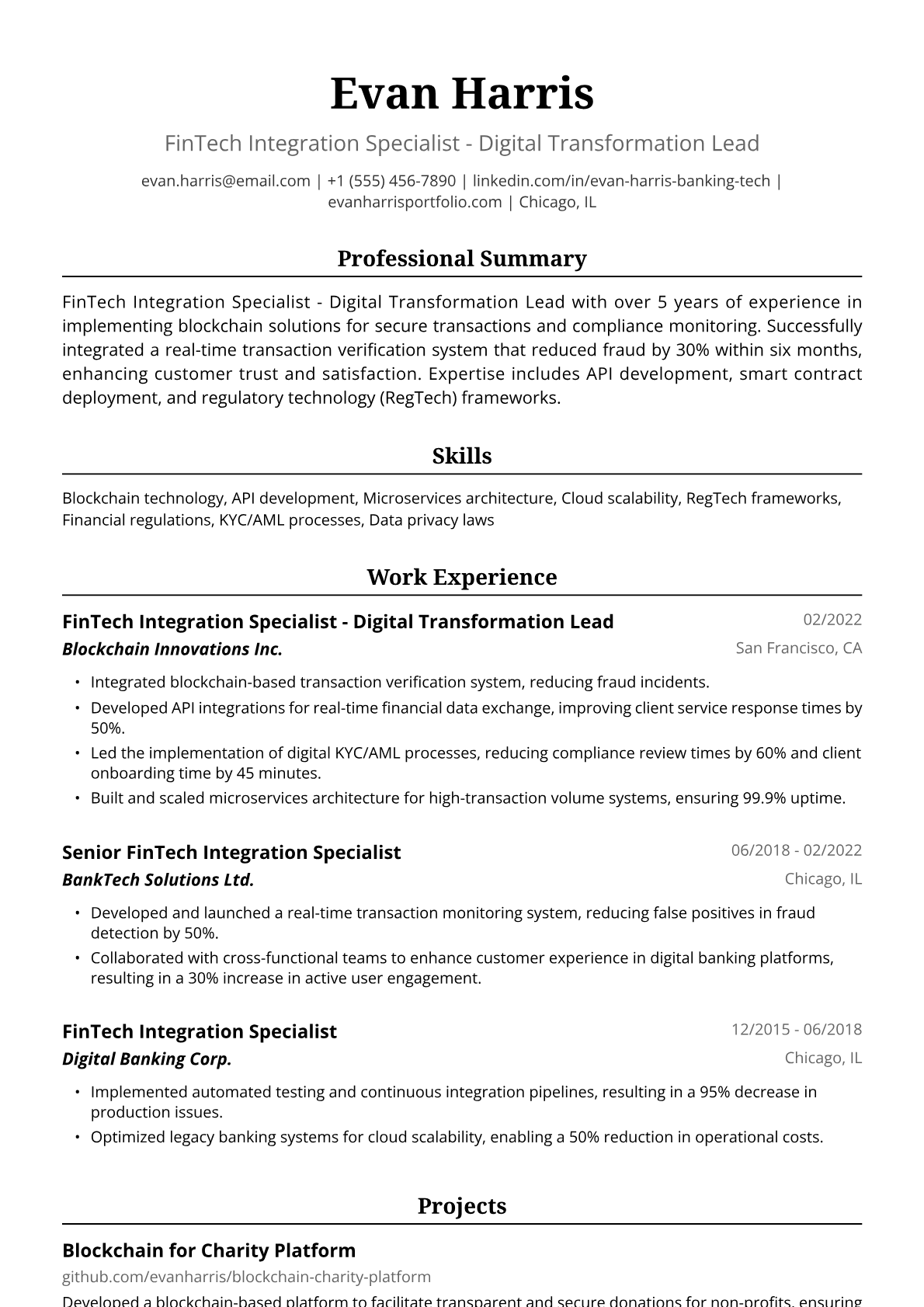 Banking Resume Example