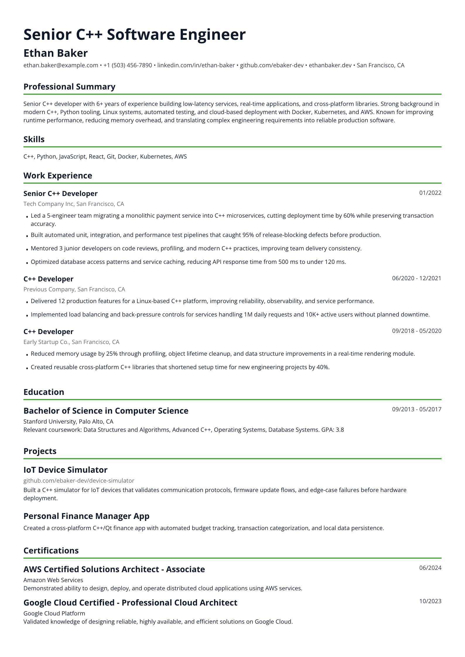 C++ Developer