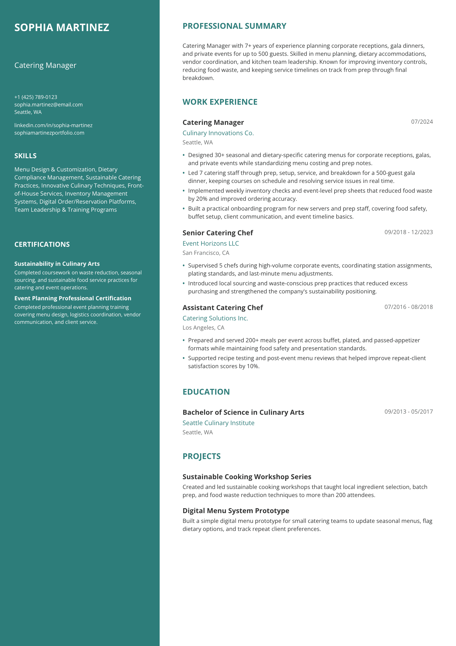 Catering Manager