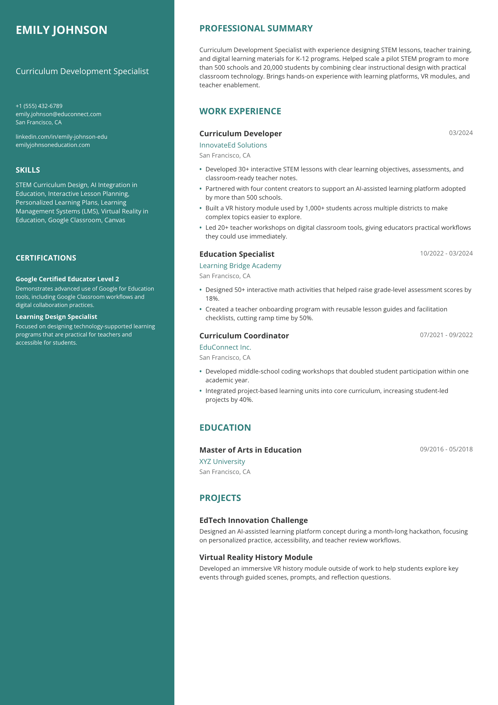 Curriculum Development Specialist