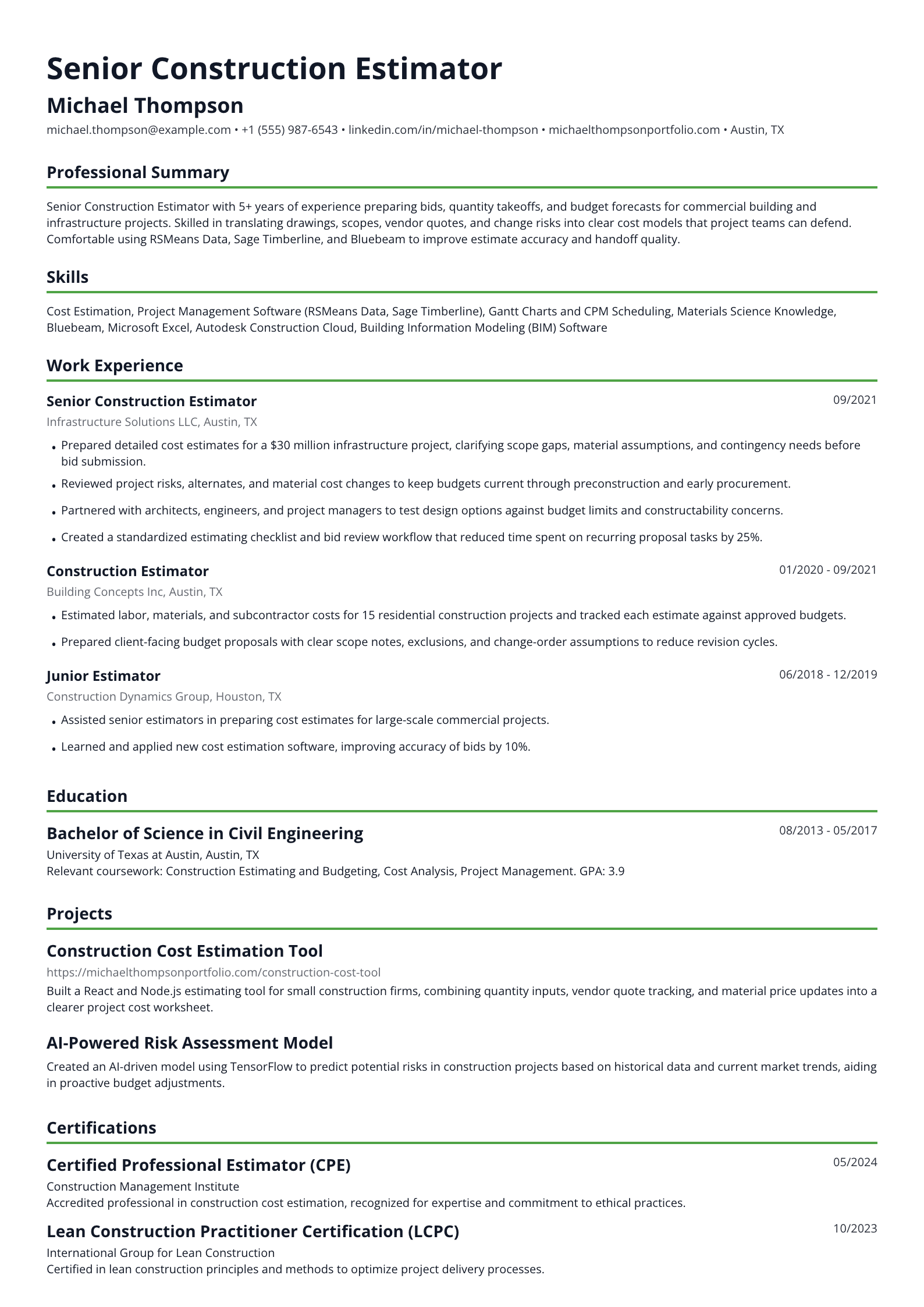 Construction Estimator