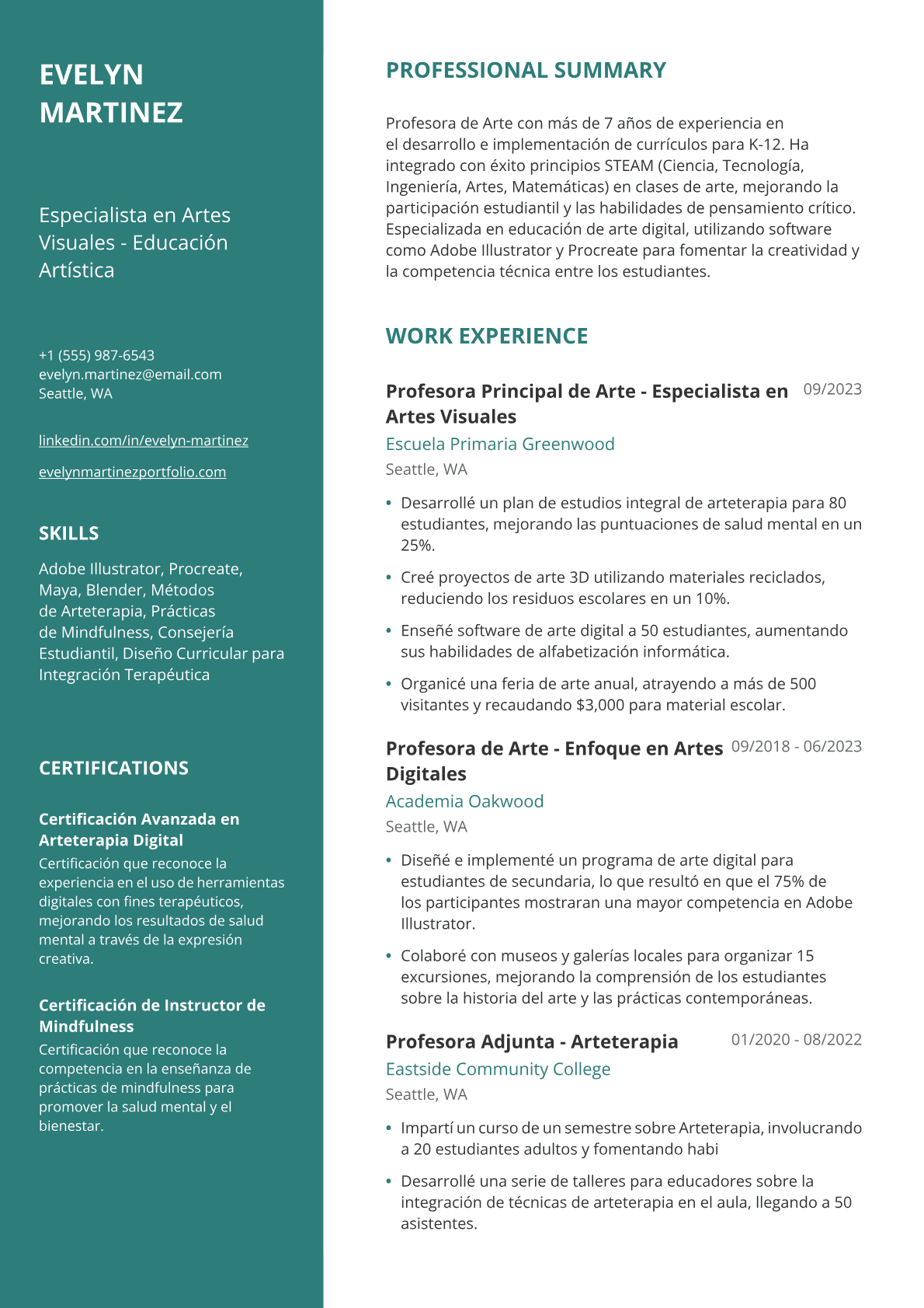 Profesora de Arte