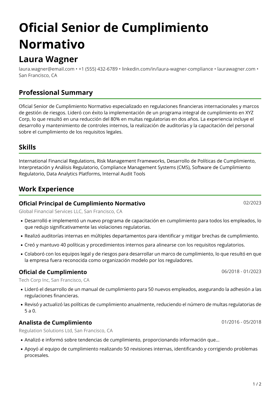 Responsable de Cumplimiento Normativo