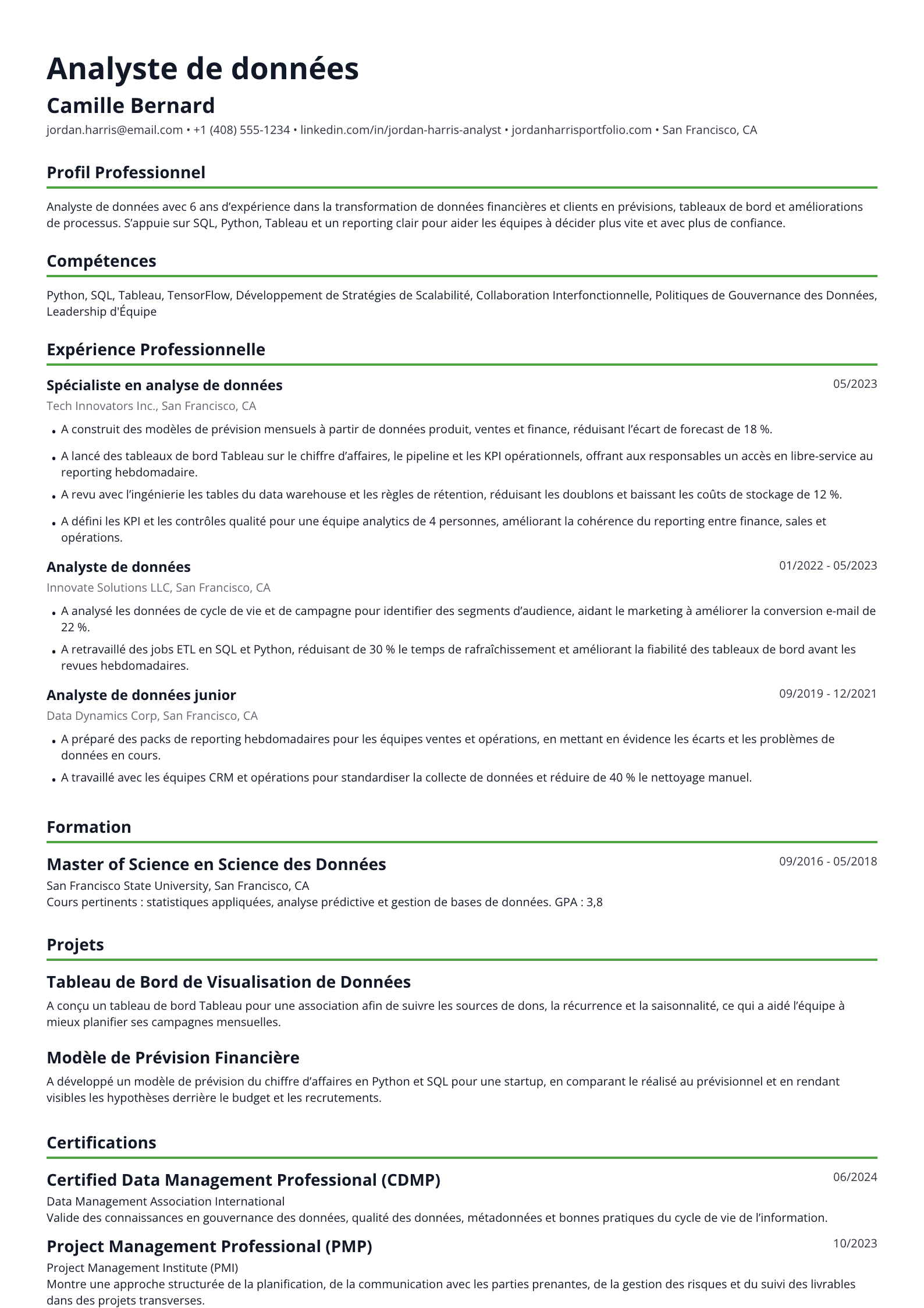 Analyste de données