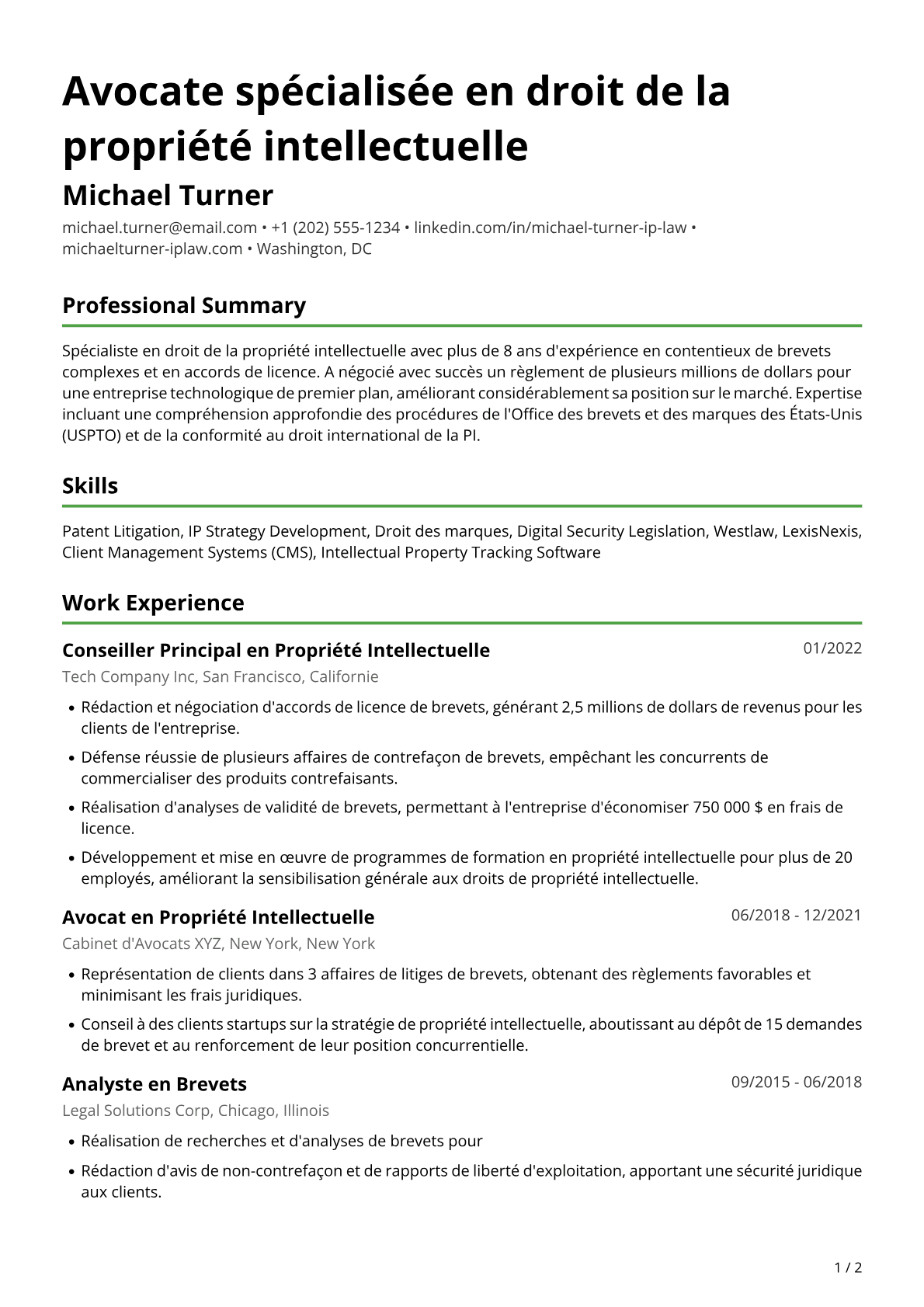Avocate en propriété intellectuelle