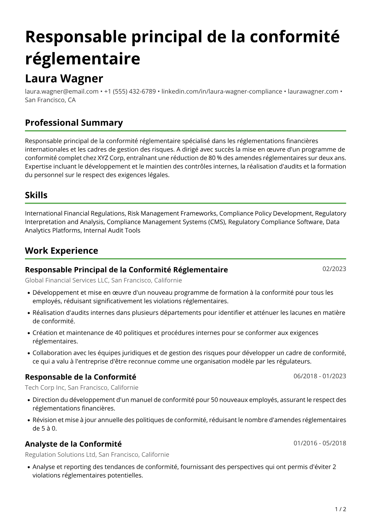 Responsable Conformité