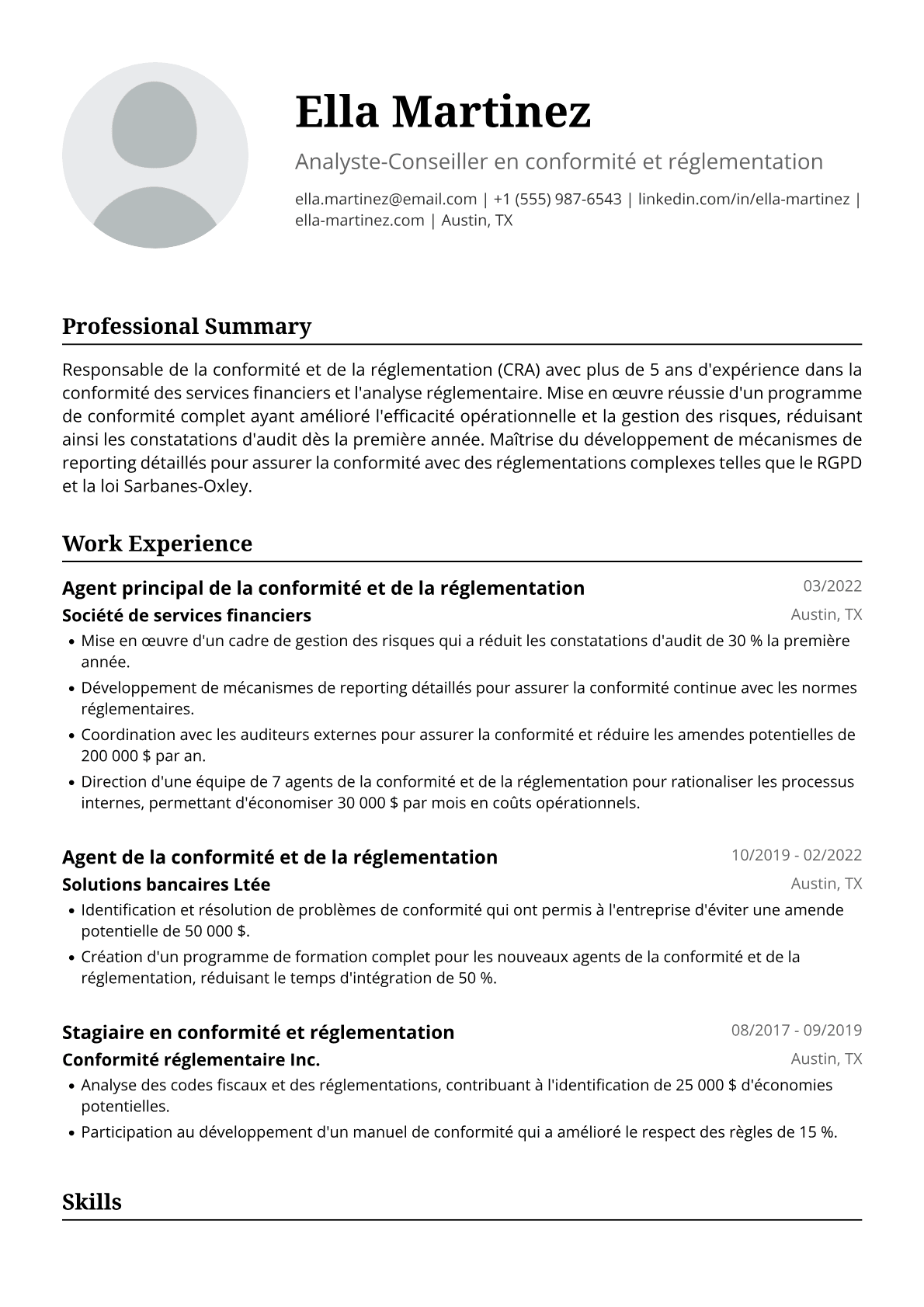 Responsable Conformite Reglementaire