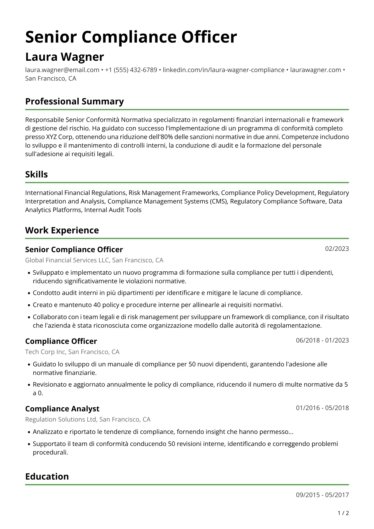 Responsabile Compliance