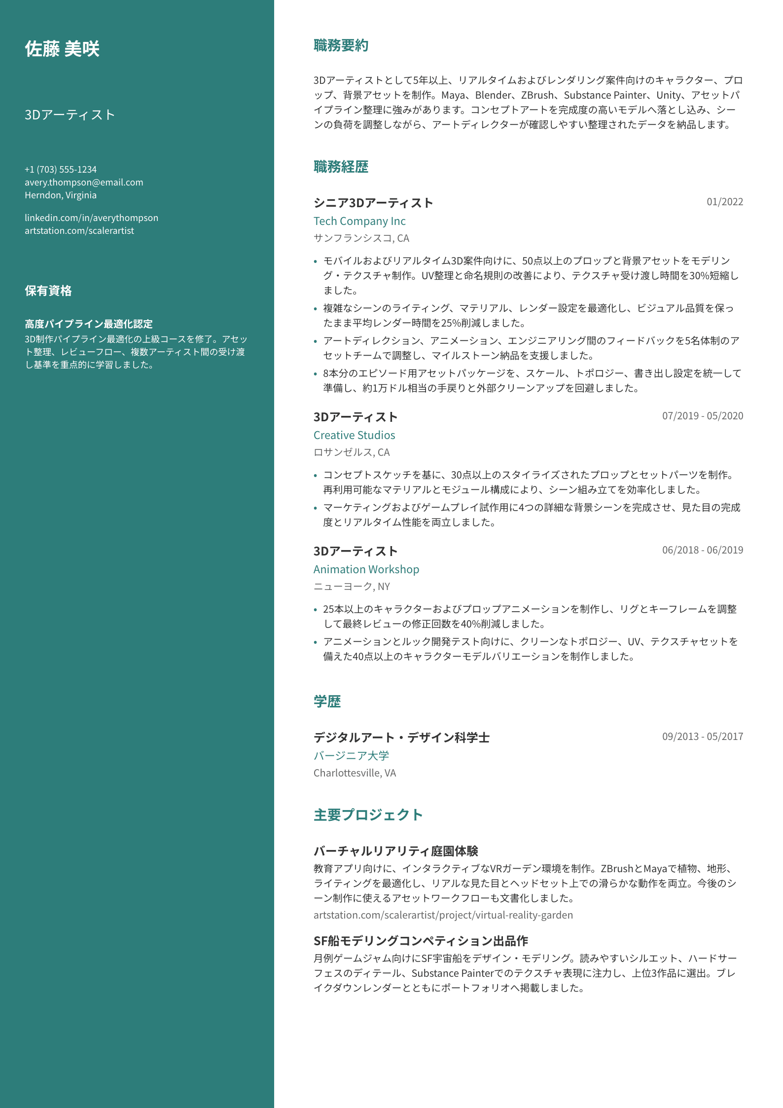 3Dアーティスト