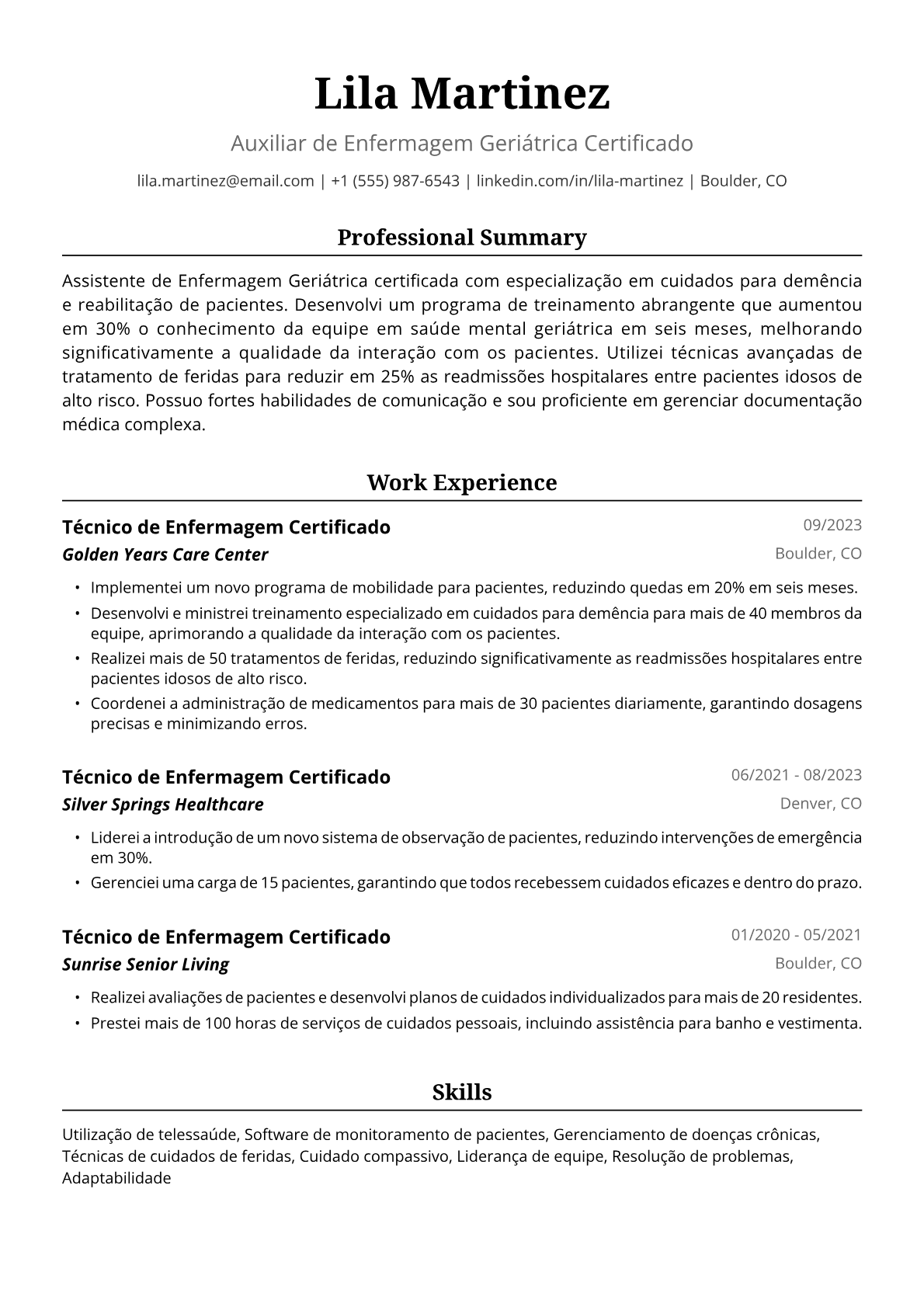 Exemplo de Currículo para Assistente de Atendimento ao Cliente