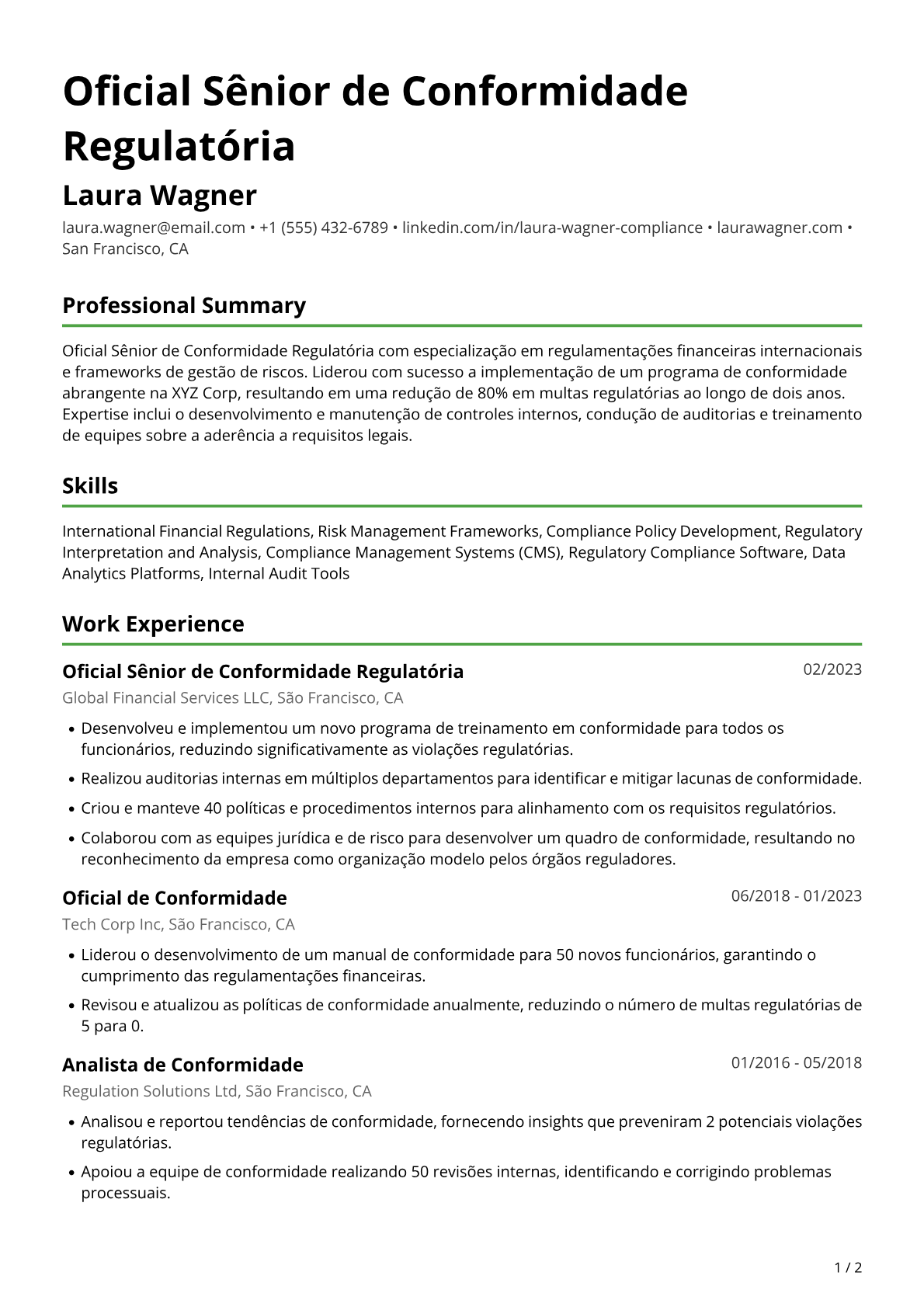 Especialista em Compliance