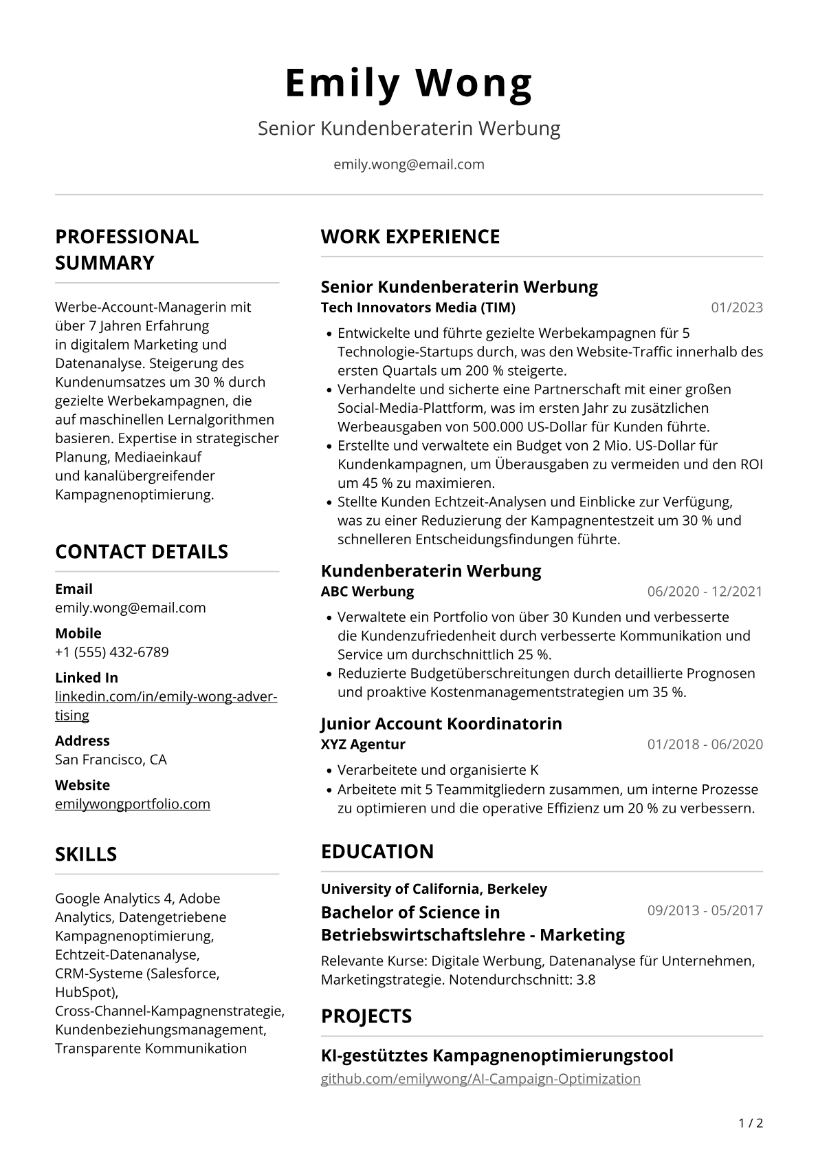 Werbe-Account-Managerin