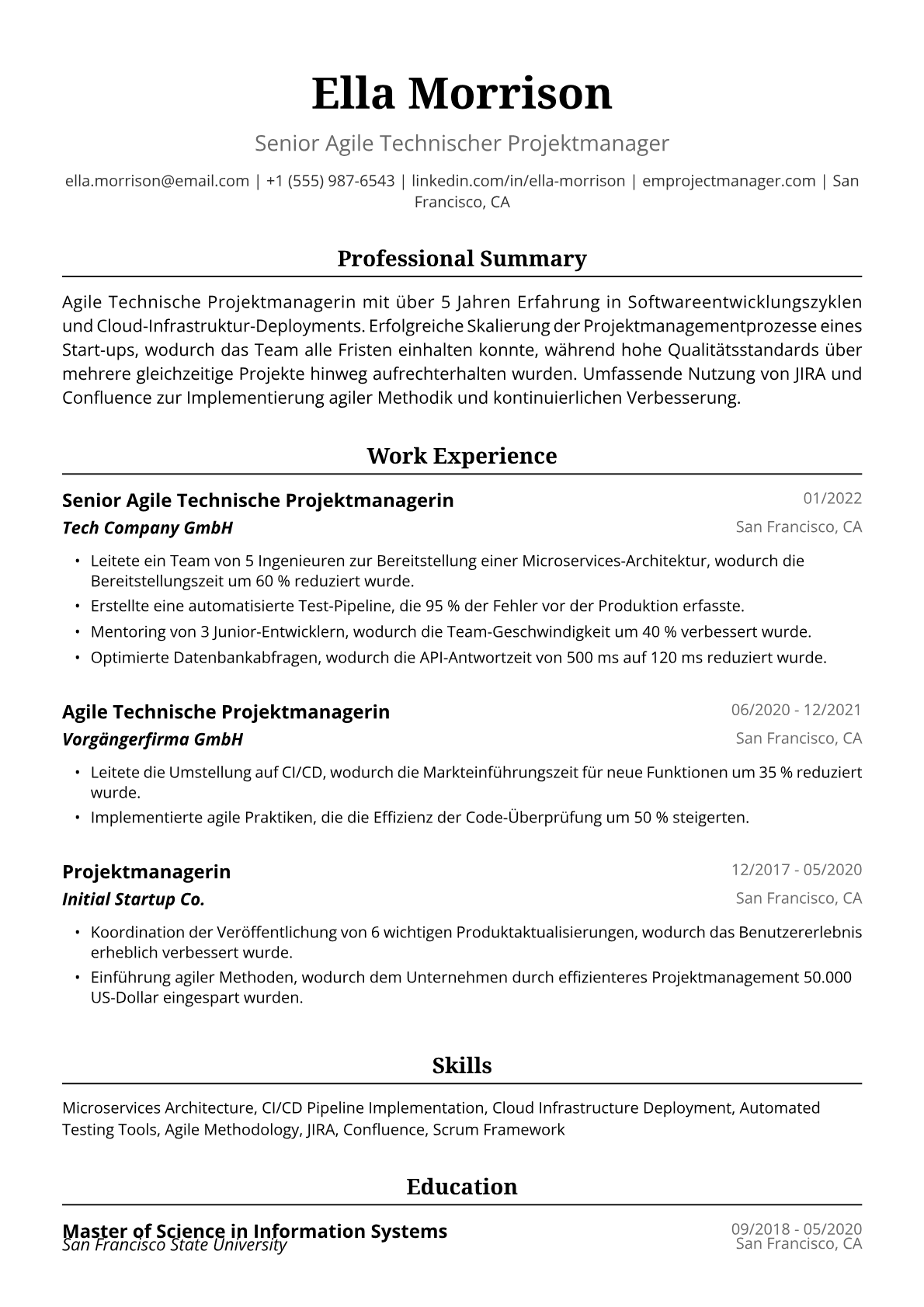 Agile Technische Projektmanagerin