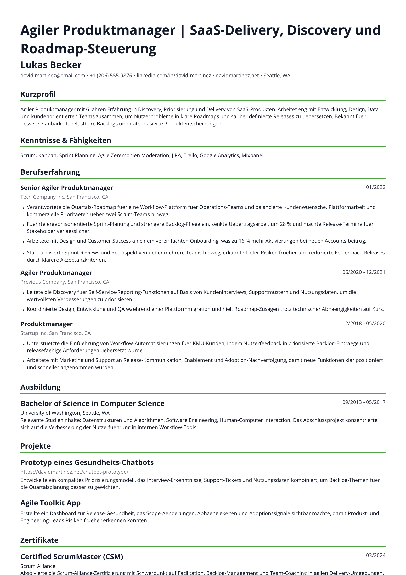 Agiler Produktmanager