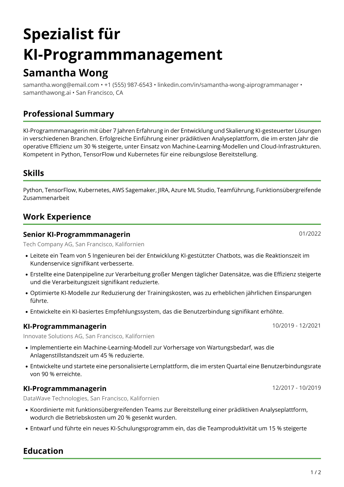 KI-Programmmanagerin