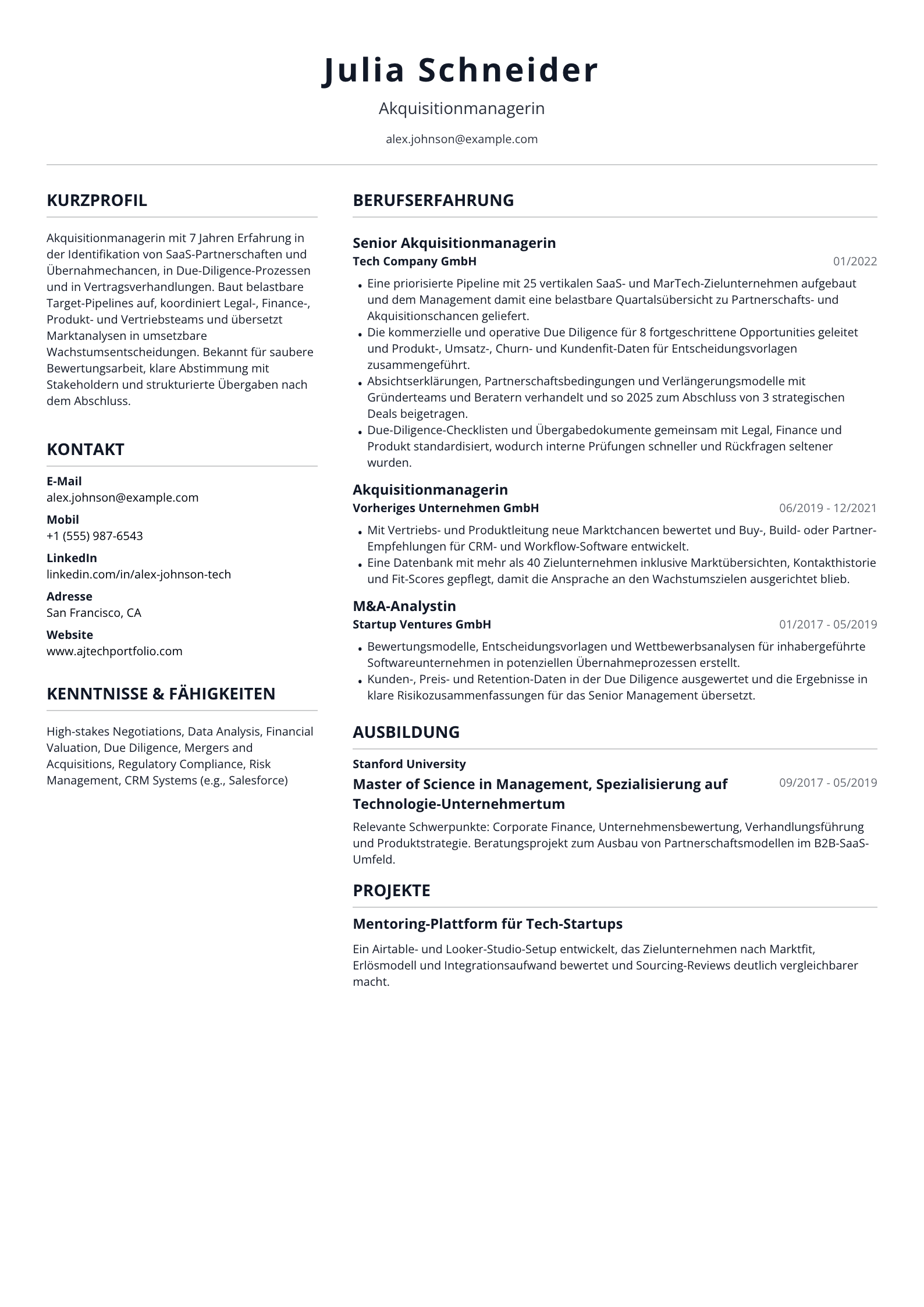Akquisitionmanagerin