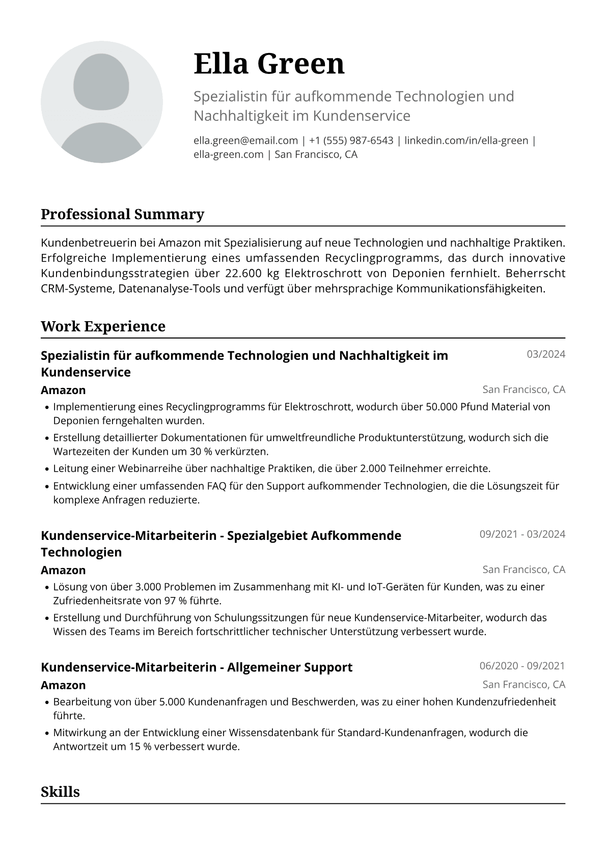 Kundenservice-Mitarbeiterin bei Amazon