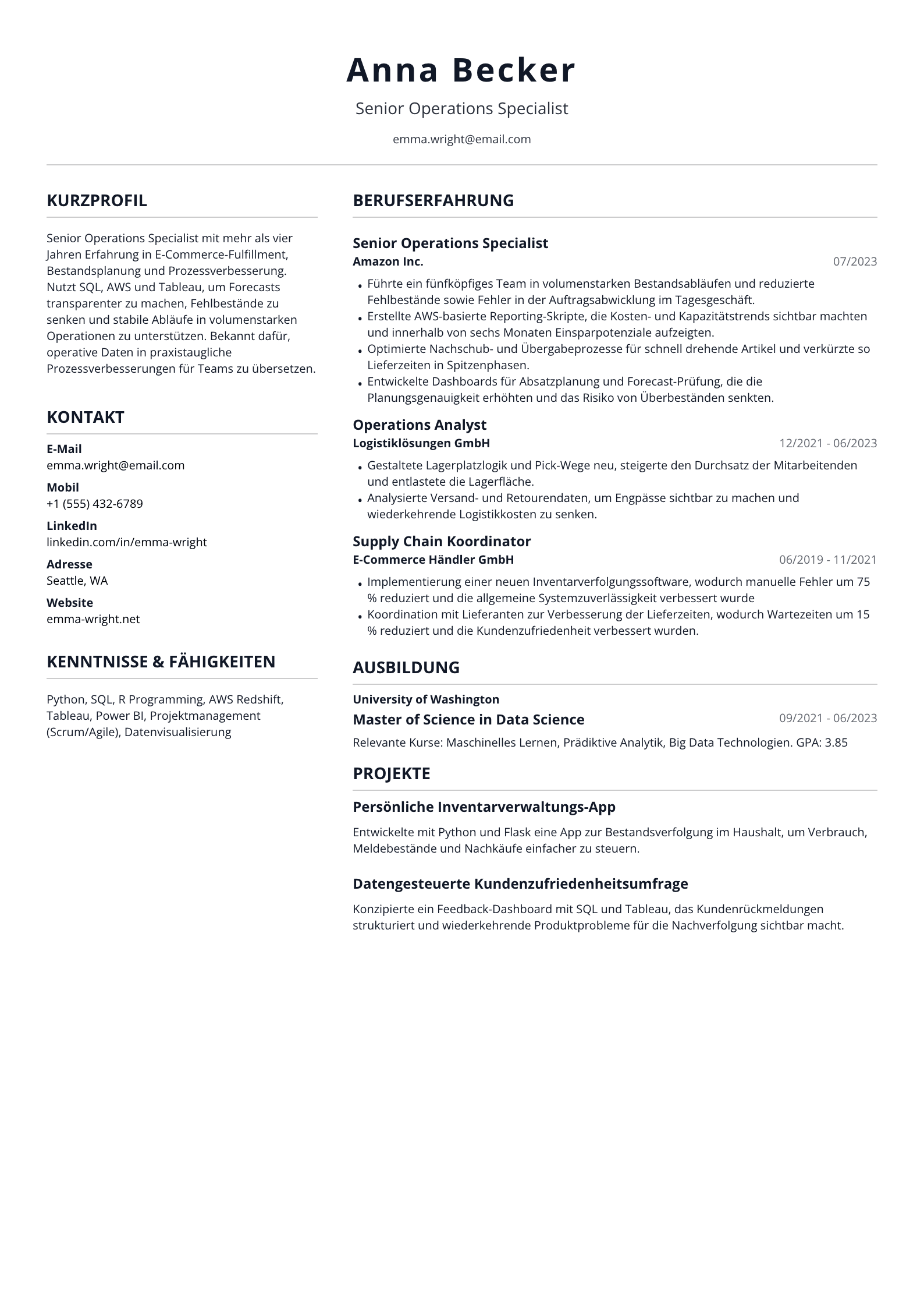 Senior Operations Specialist
