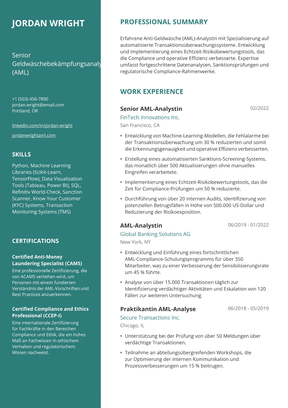 AML-Analystin