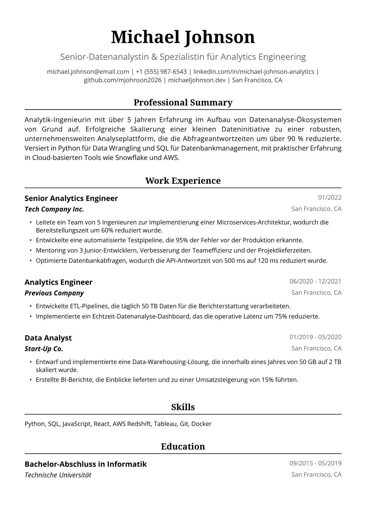 Analytics-Ingenieurin