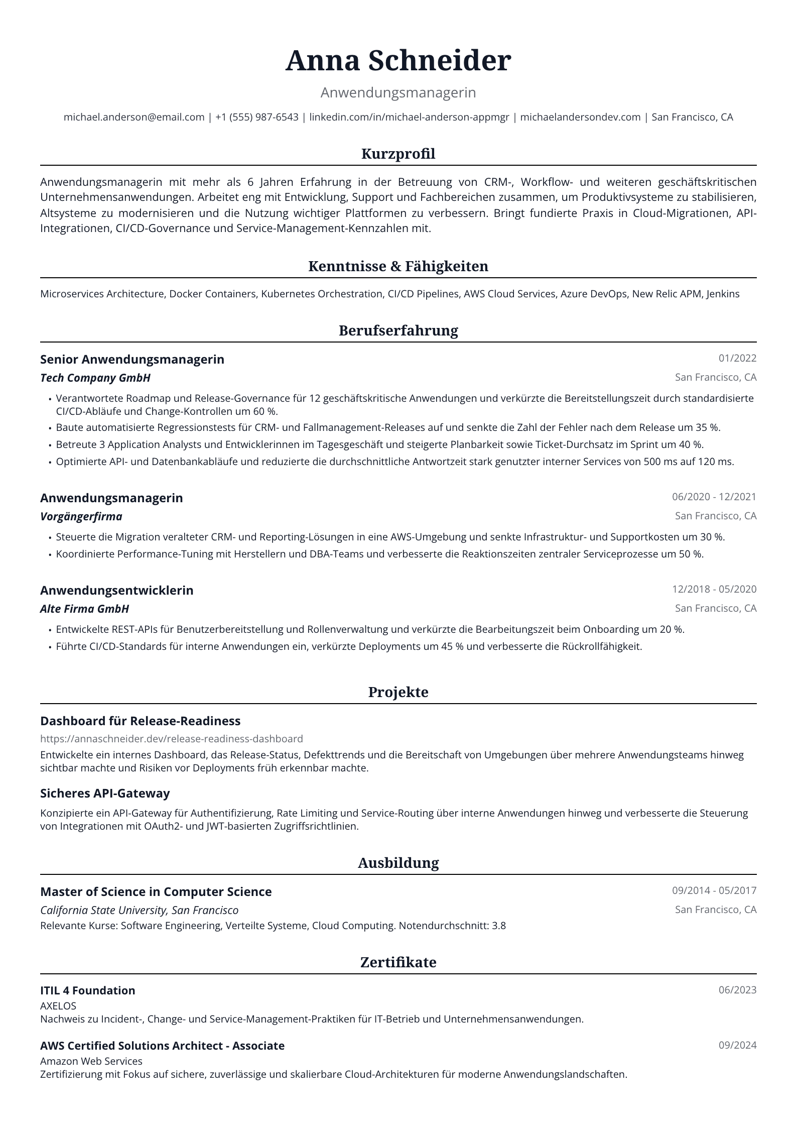 Anwendungsmanagerin