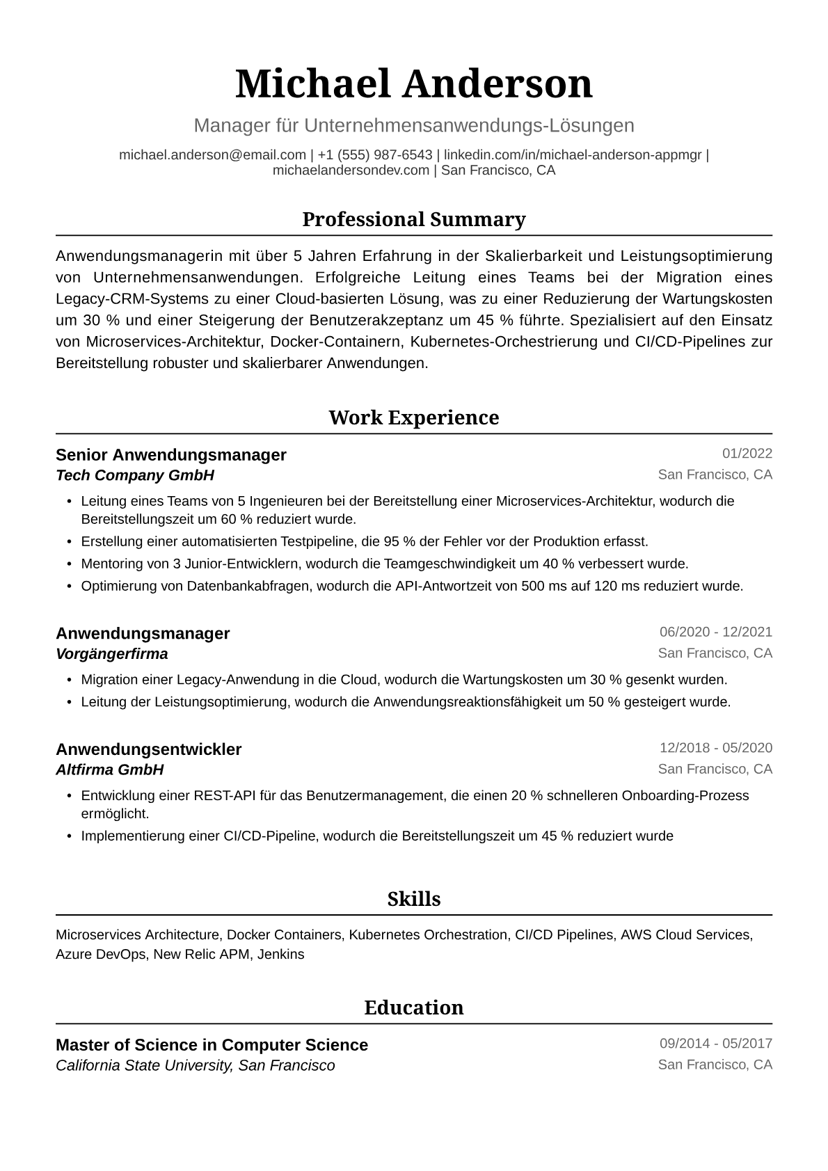 Anwendungsmanagerin
