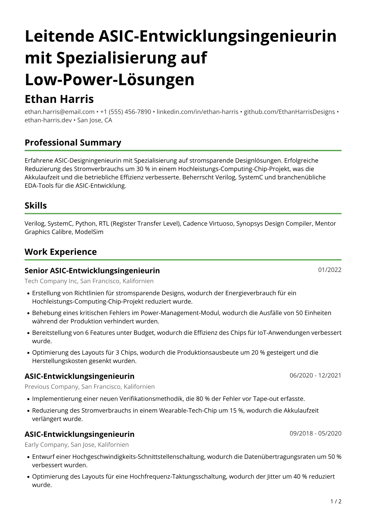 ASIC-Entwicklungsingenieurin