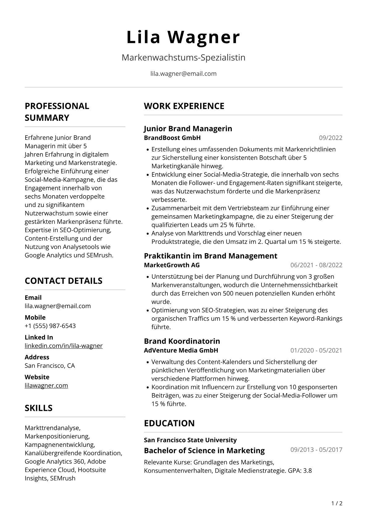 Junior Brand Managerin