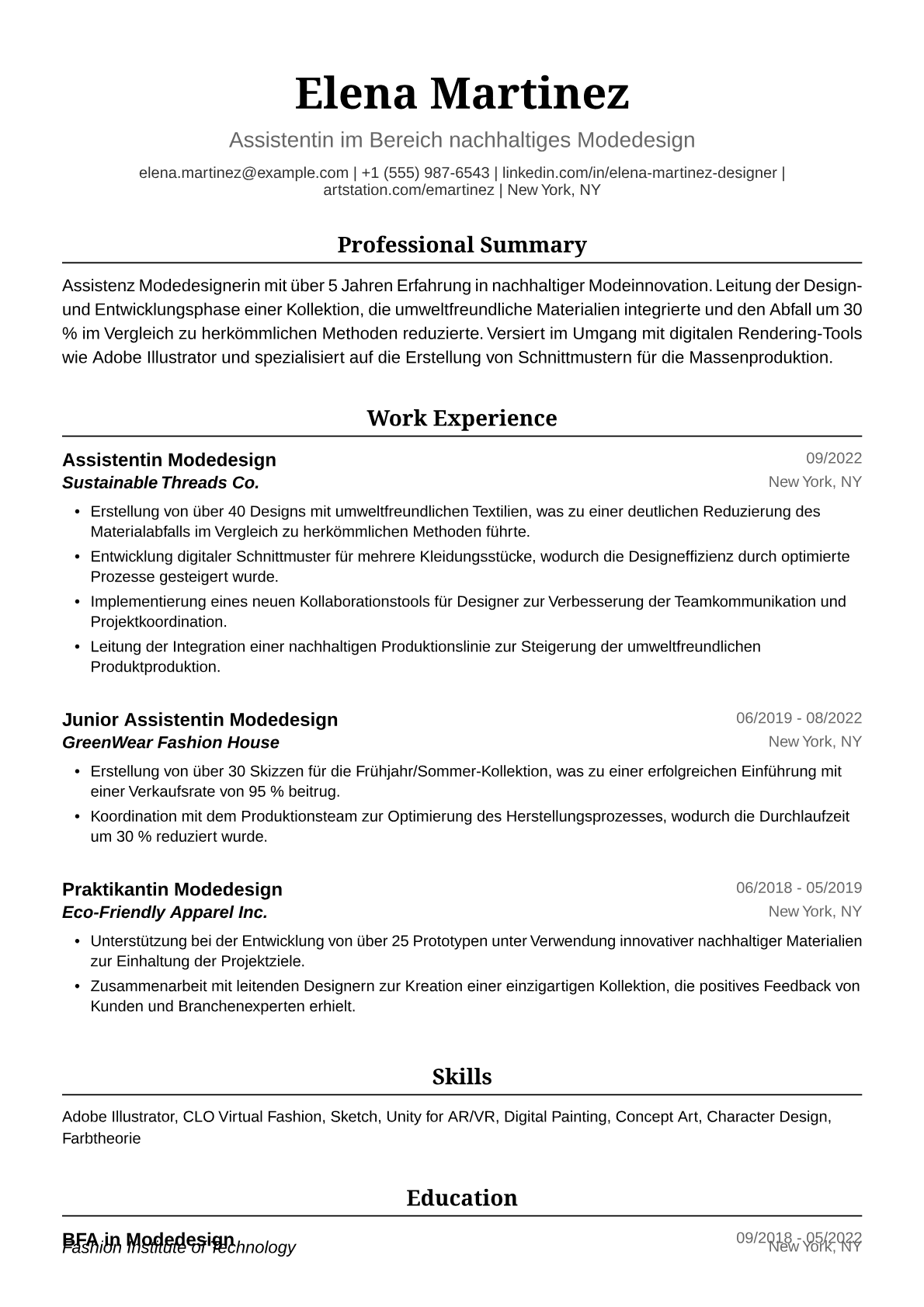 Modedesign-Assistentin