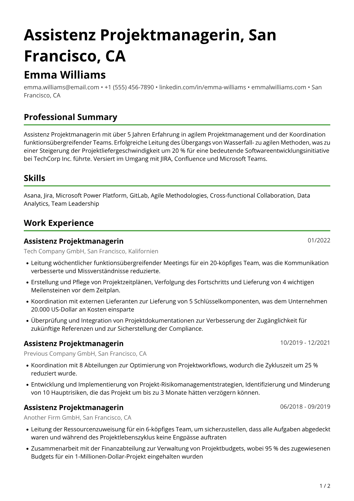 Assistenz Projektmanagement