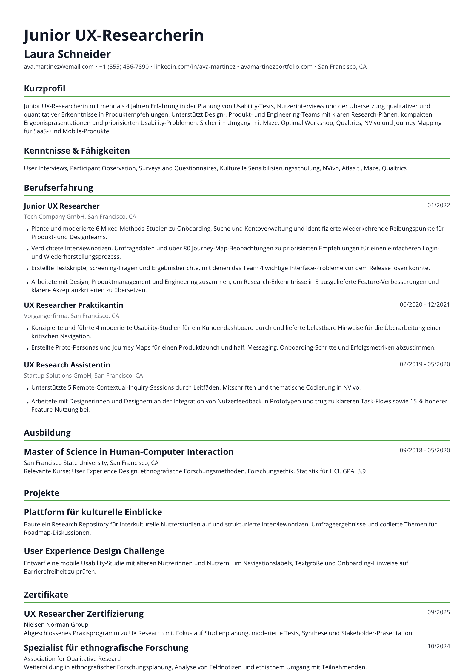 Junior UX-Researcherin