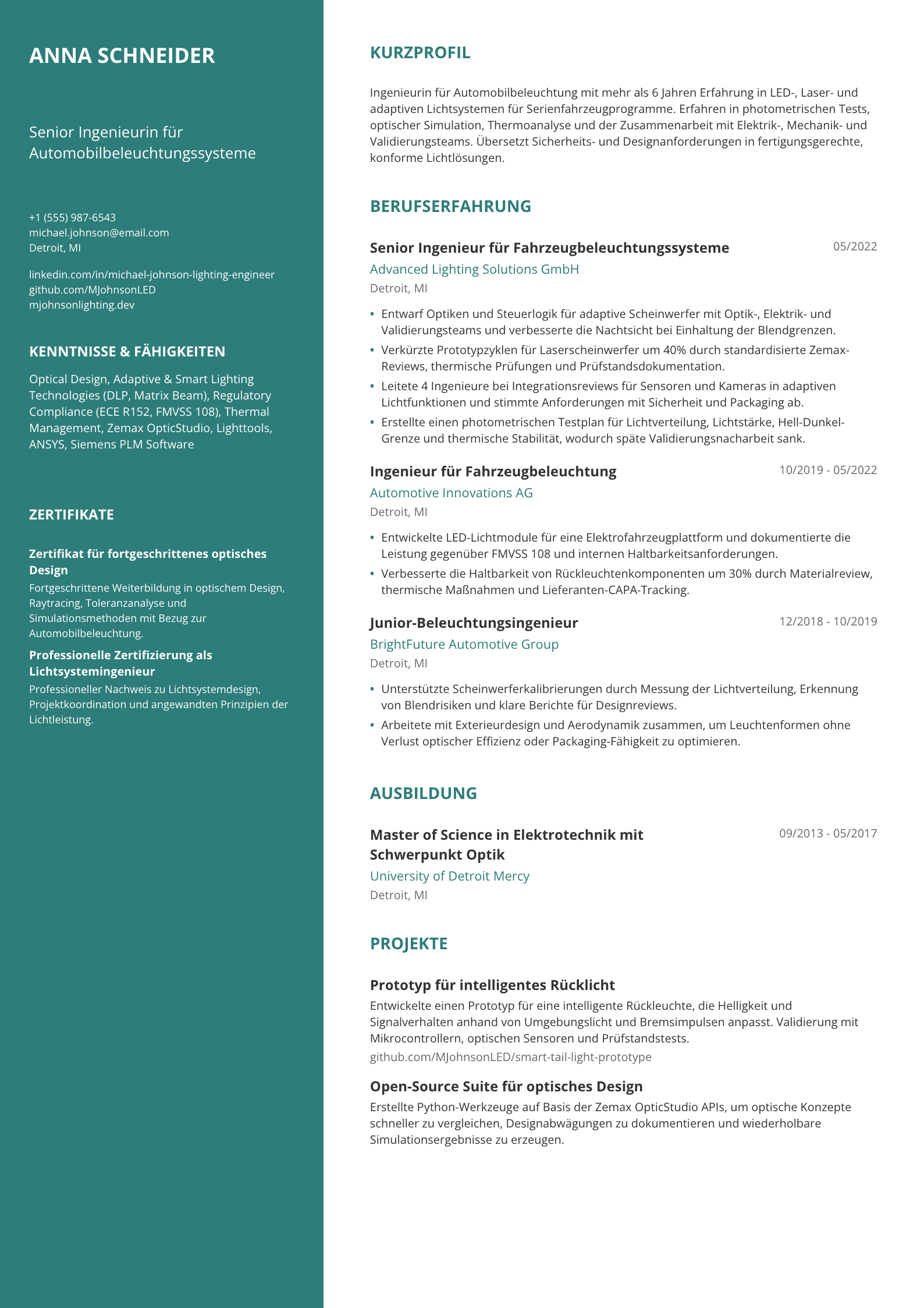 Ingenieurin für Automobilbeleuchtung