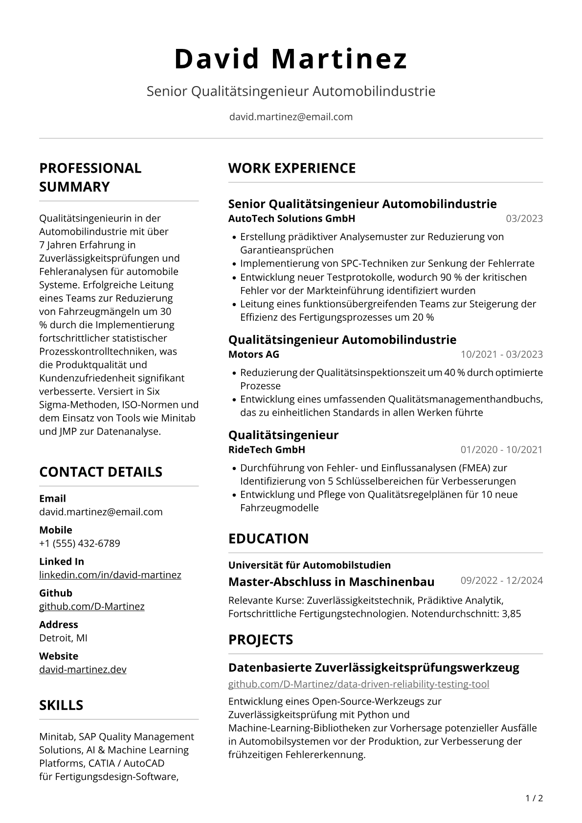 Qualitätsingenieurin Automobilindustrie