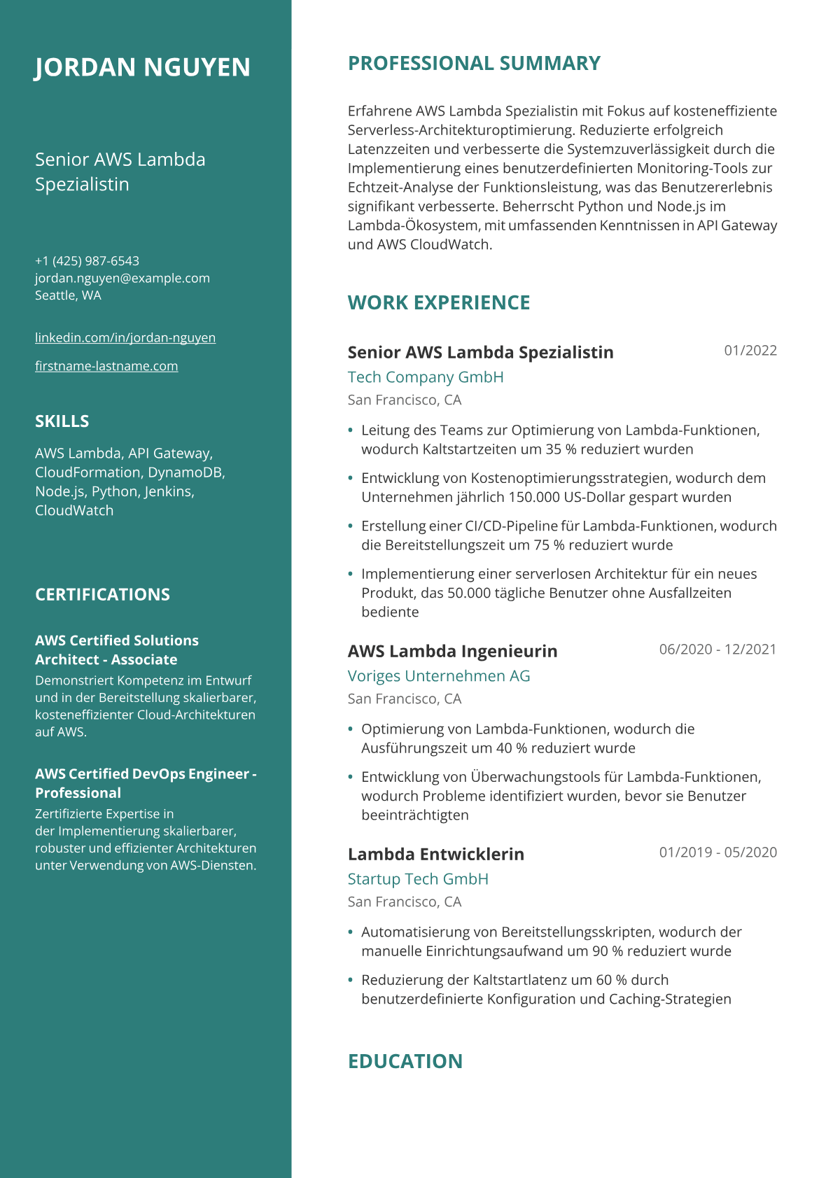 AWS Lambda Entwicklerin