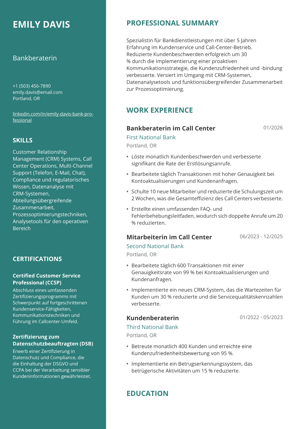 Bankberaterin im Callcenter