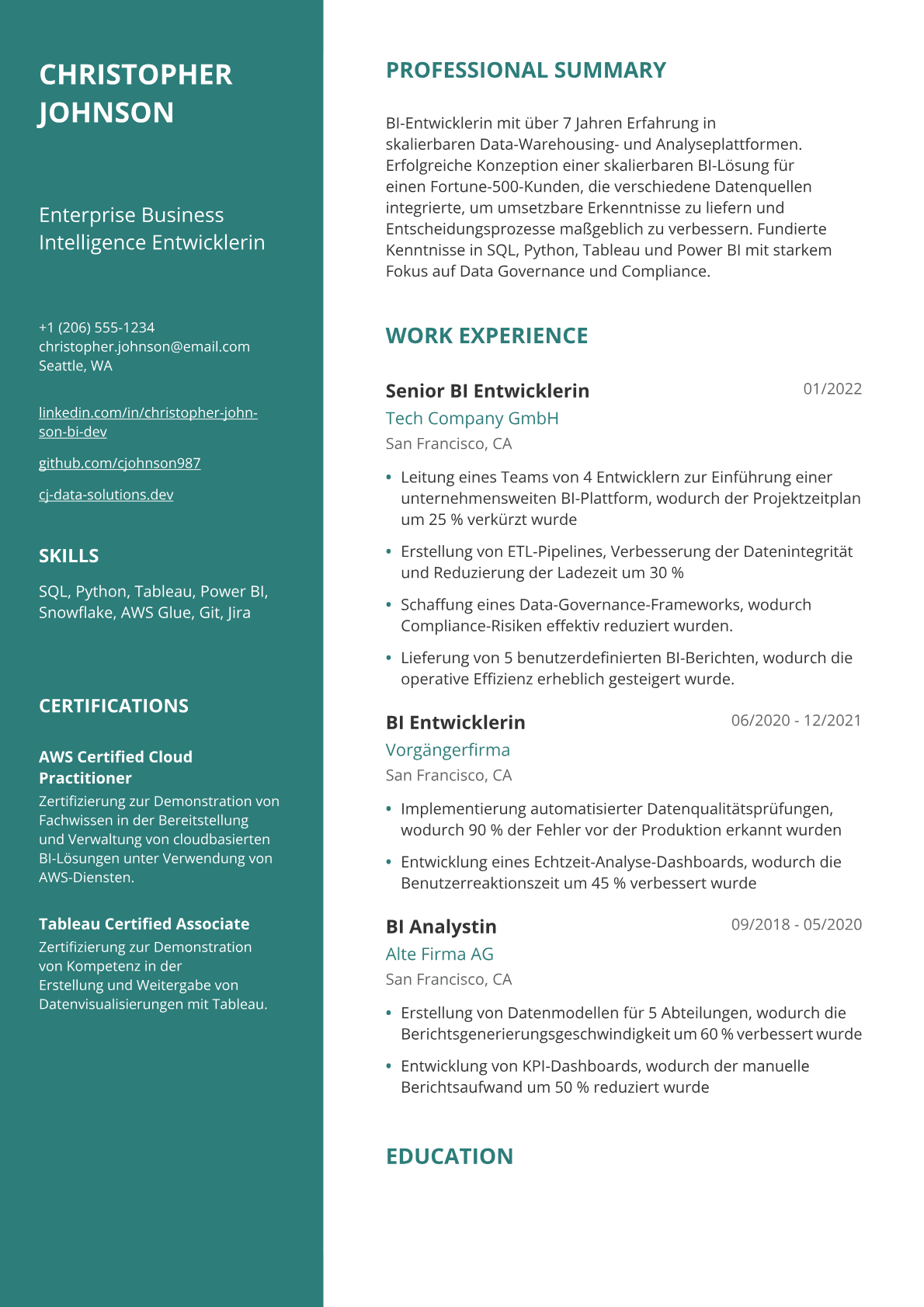 BI-Entwicklerin