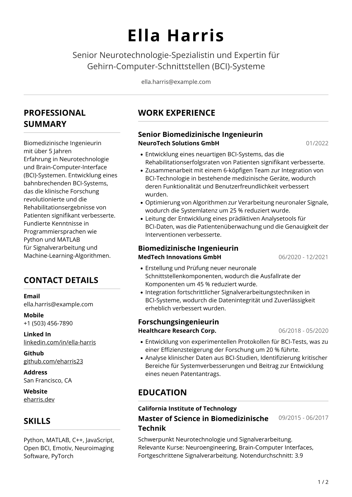 Biomedizinische Ingenieurin