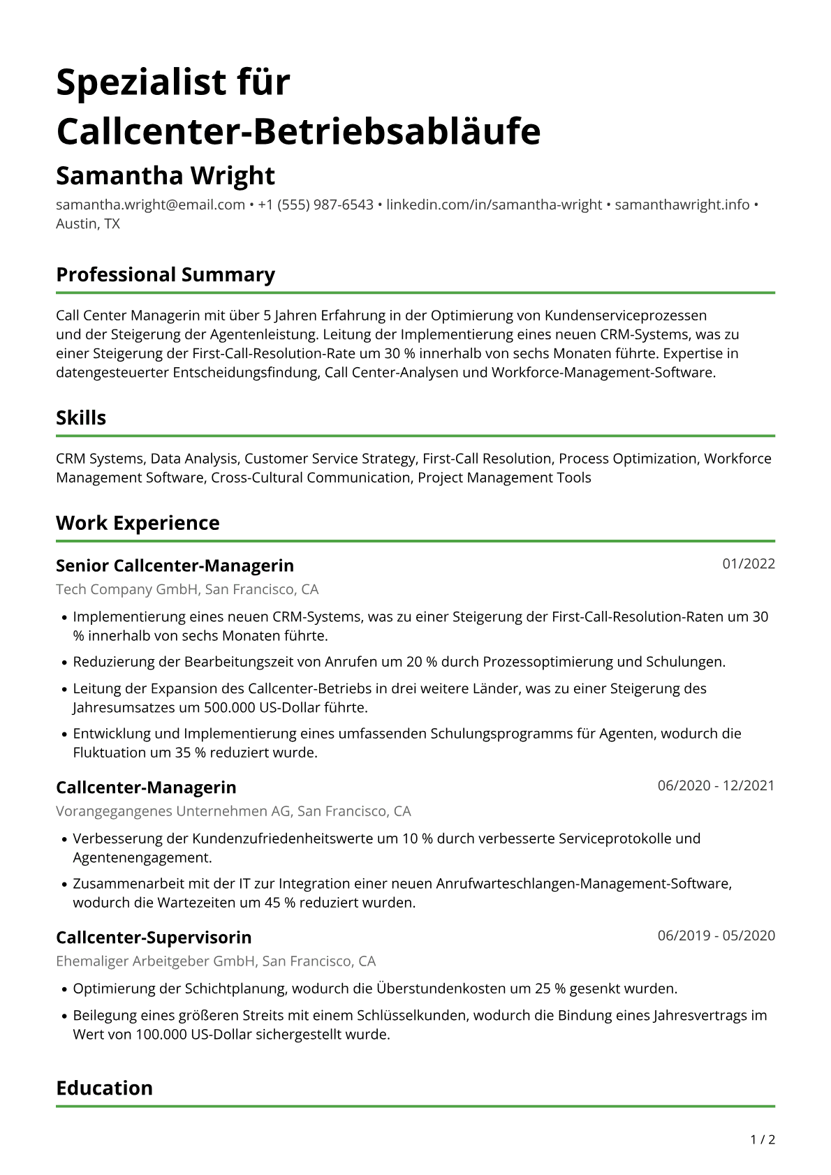 Callcenter-Managerin