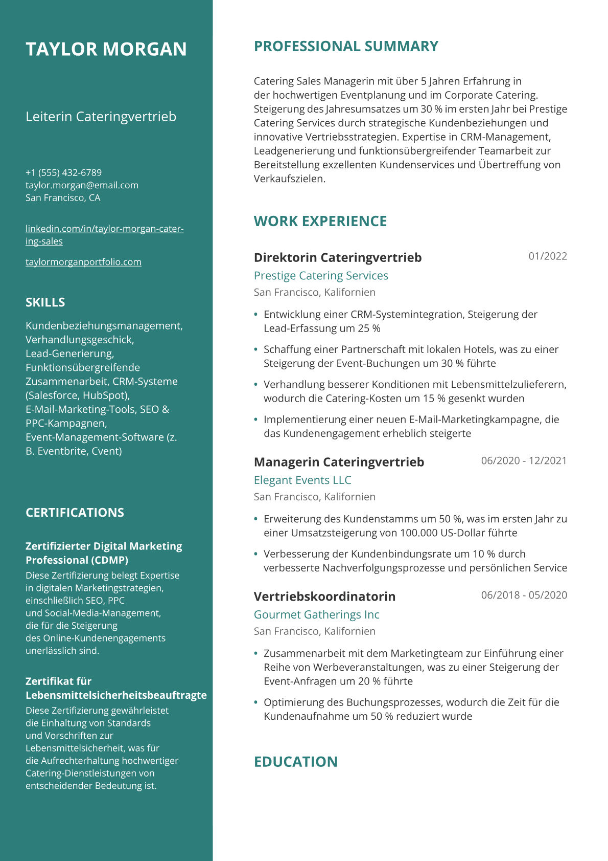Sales Managerin Catering
