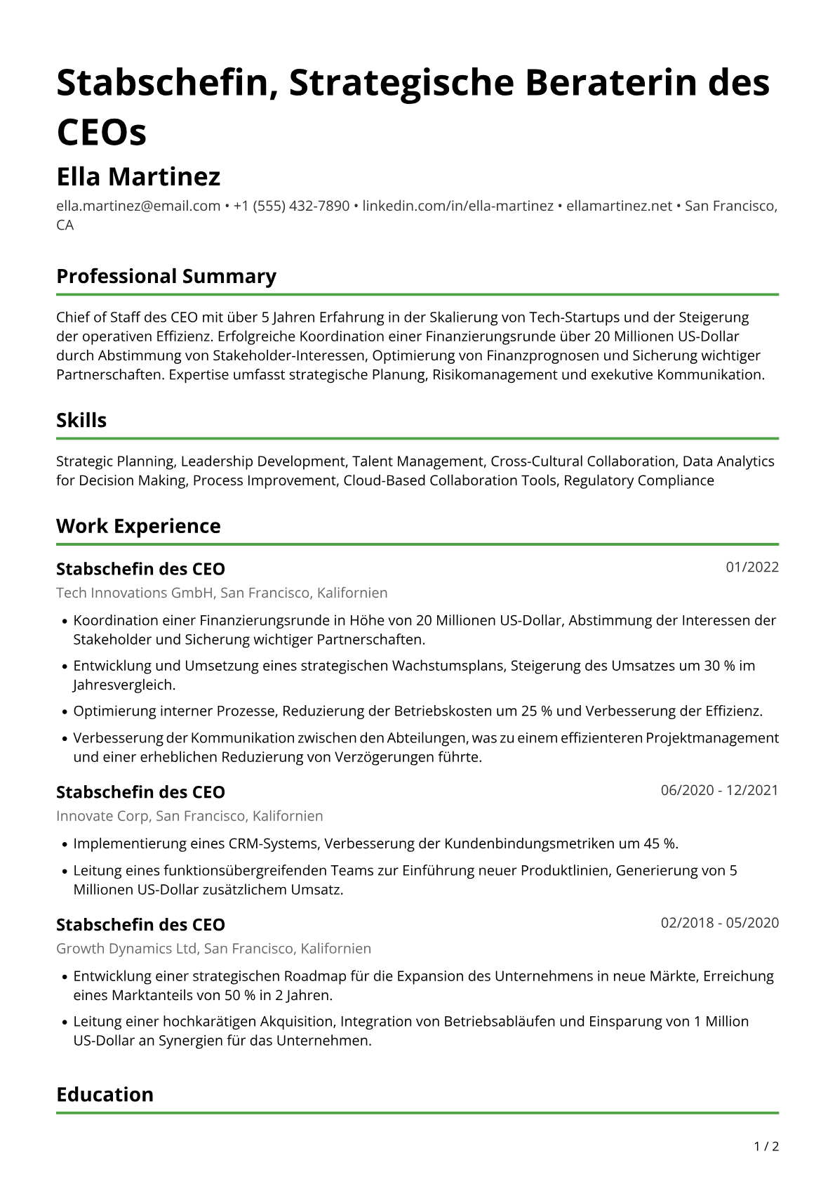 Stabschefin des CEO