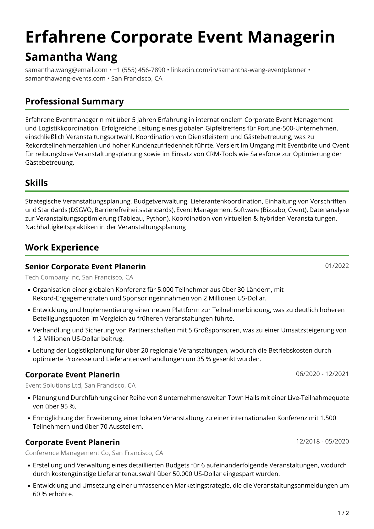 Corporate Event Managerin