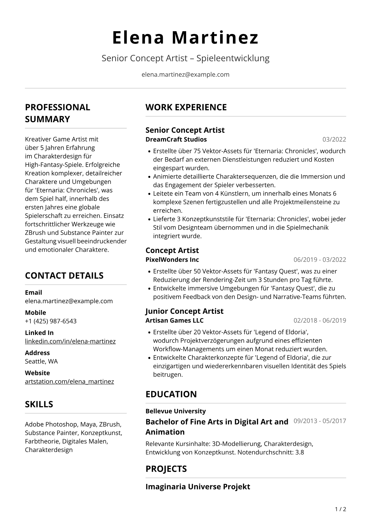 Kreativer Game Artist