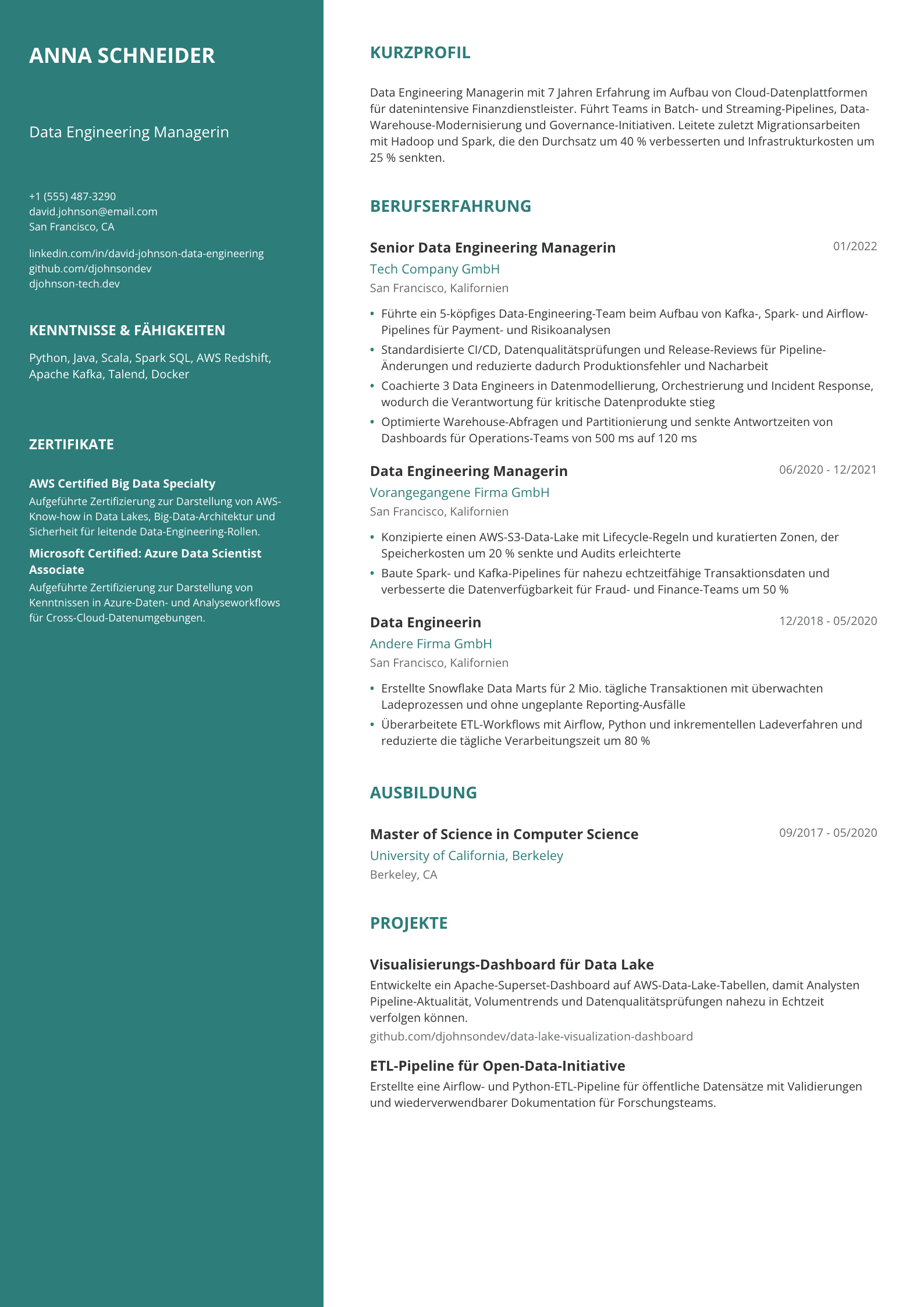 Data Engineering Managerin
