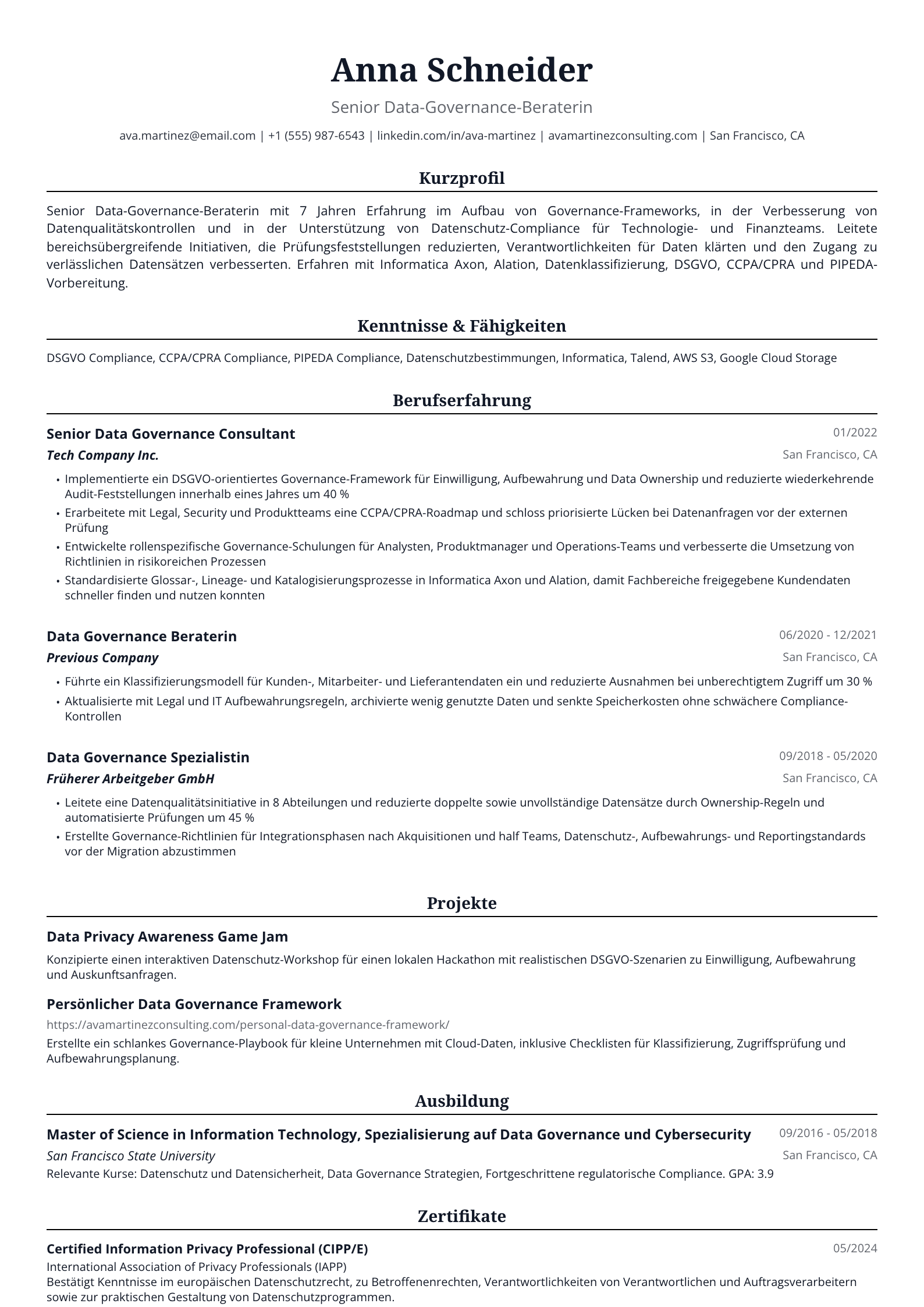 Data-Governance-Beraterin