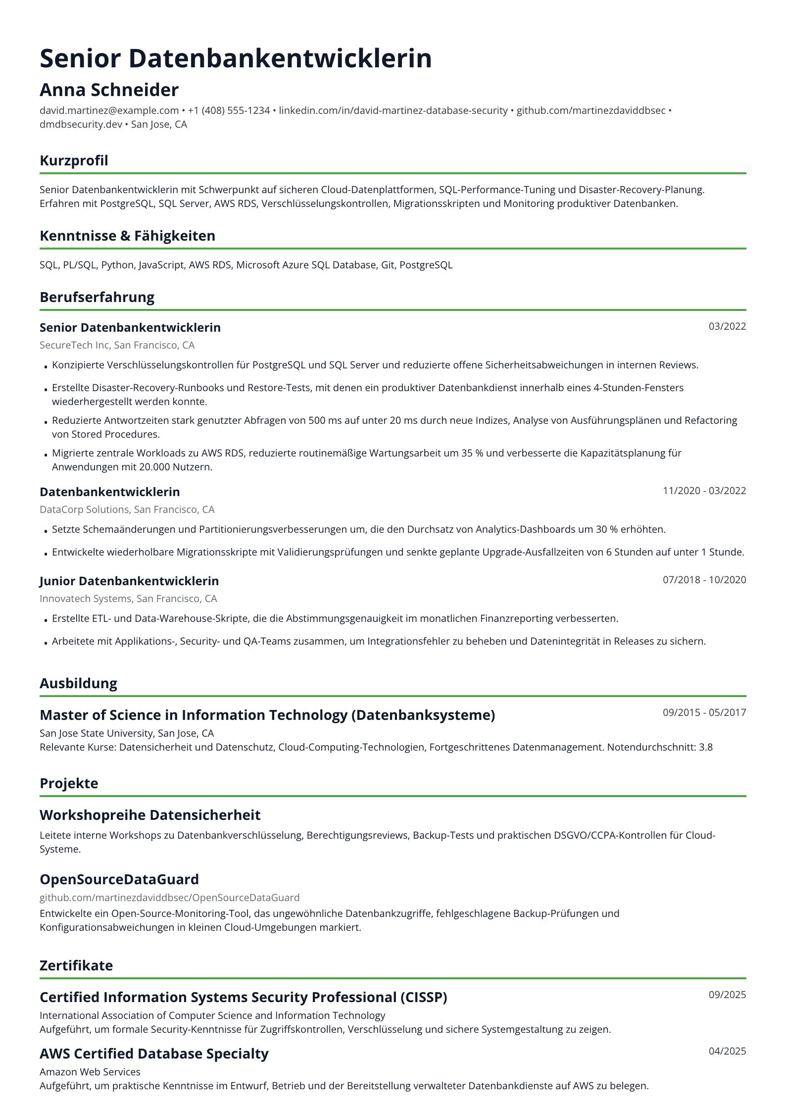 Datenbankentwicklerin