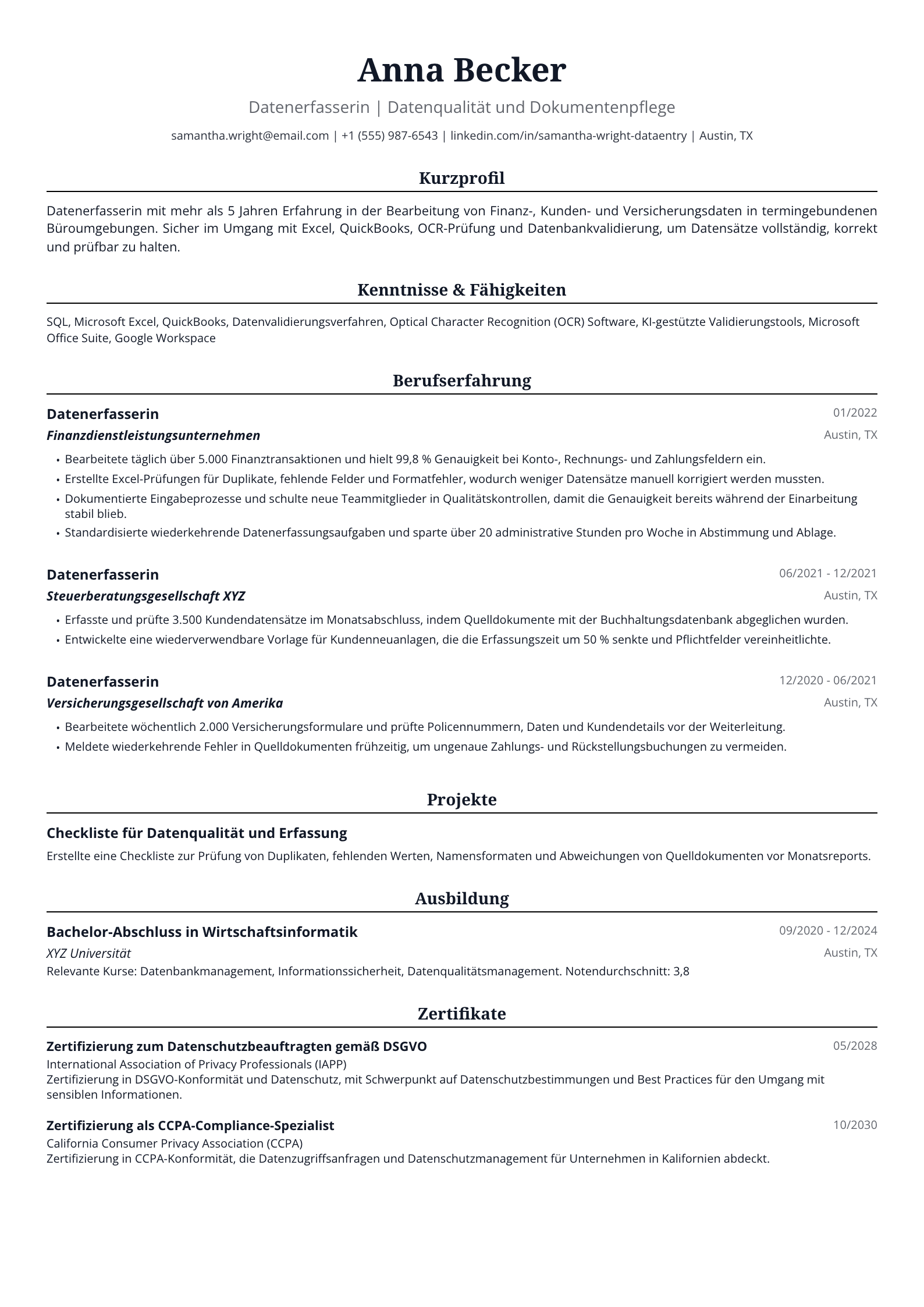 Datenerfasserin