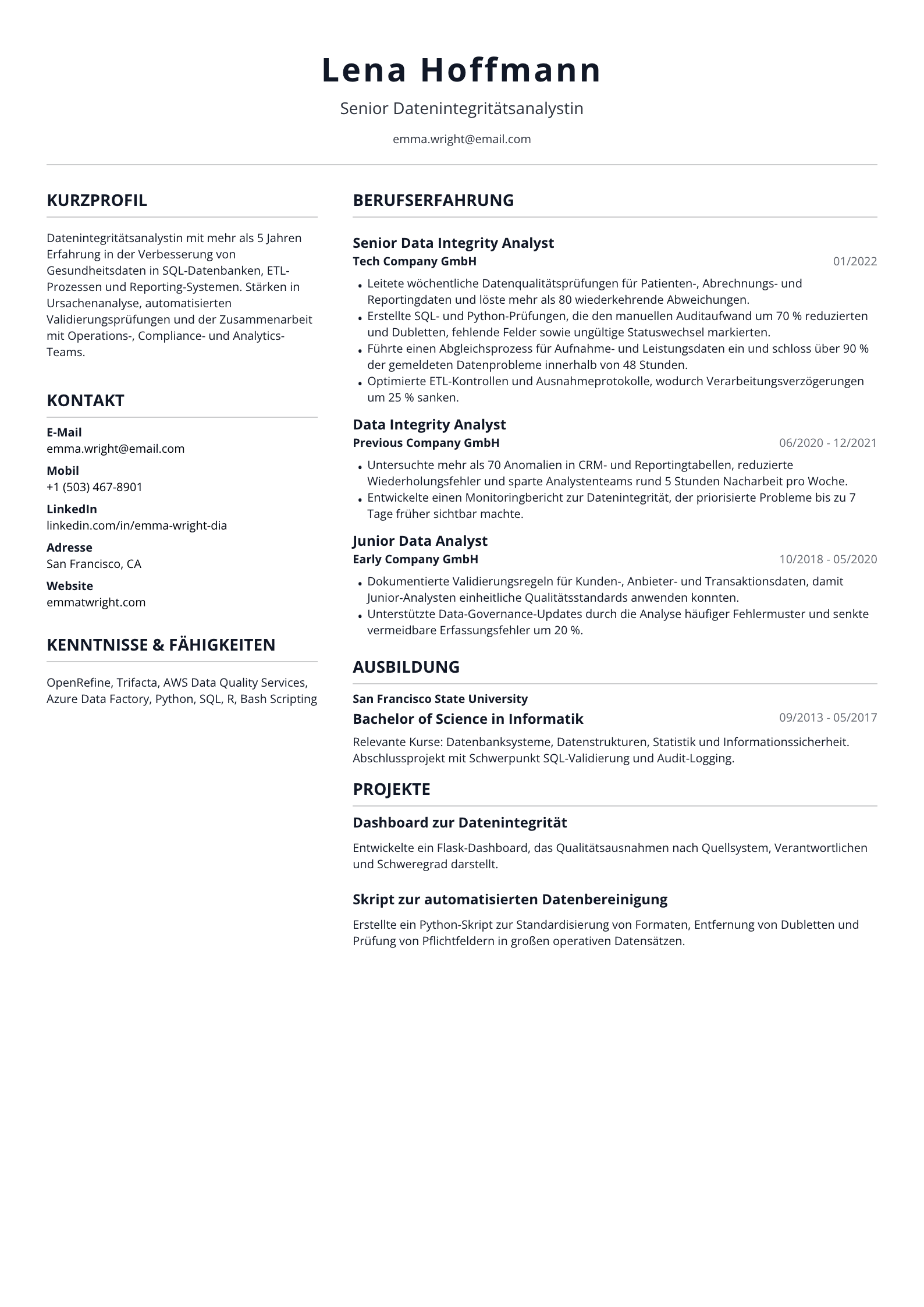 Datenintegritätsanalyst